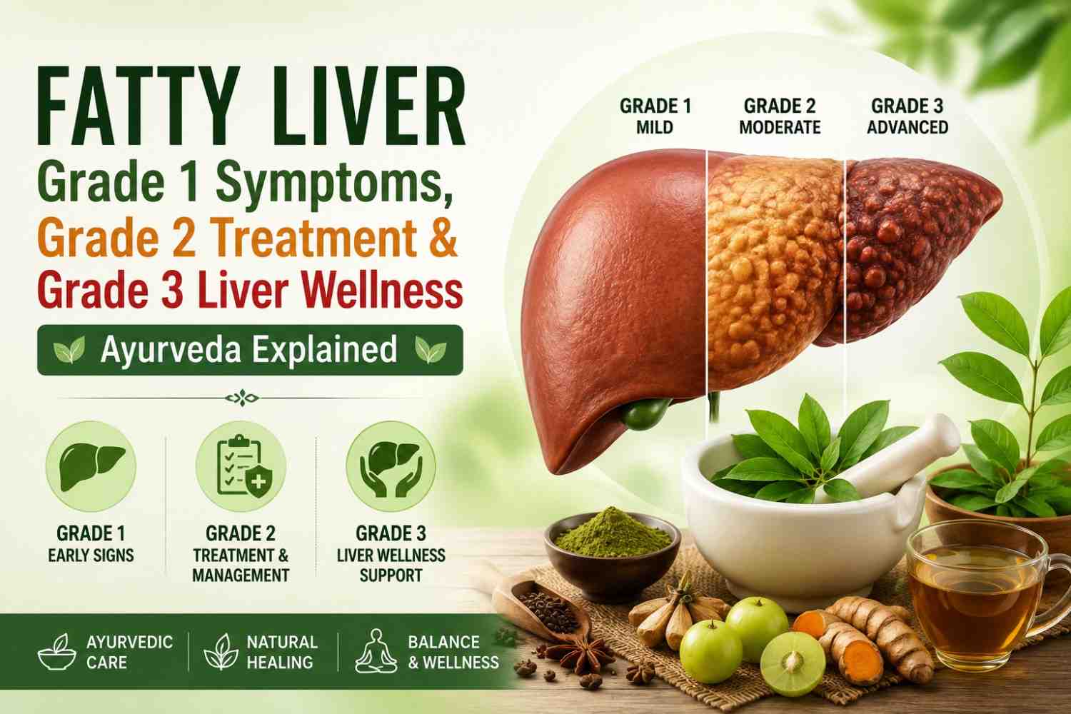 Fatty Liver Grade 1 Symptoms, Grade 2 Treatment & Grade 3 Liver Wellness Support Ayurveda Explained